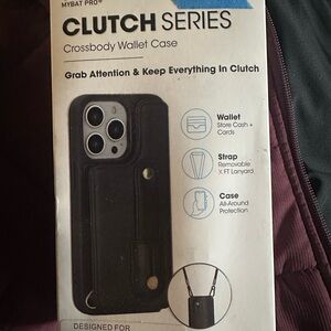 Black Crossbody Wallet Case for iPhone